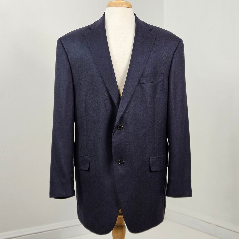 Hart Schaffner Marx Loro Piana Cashmere Blue Suit Jacket | Minor Flaw | Men's 46